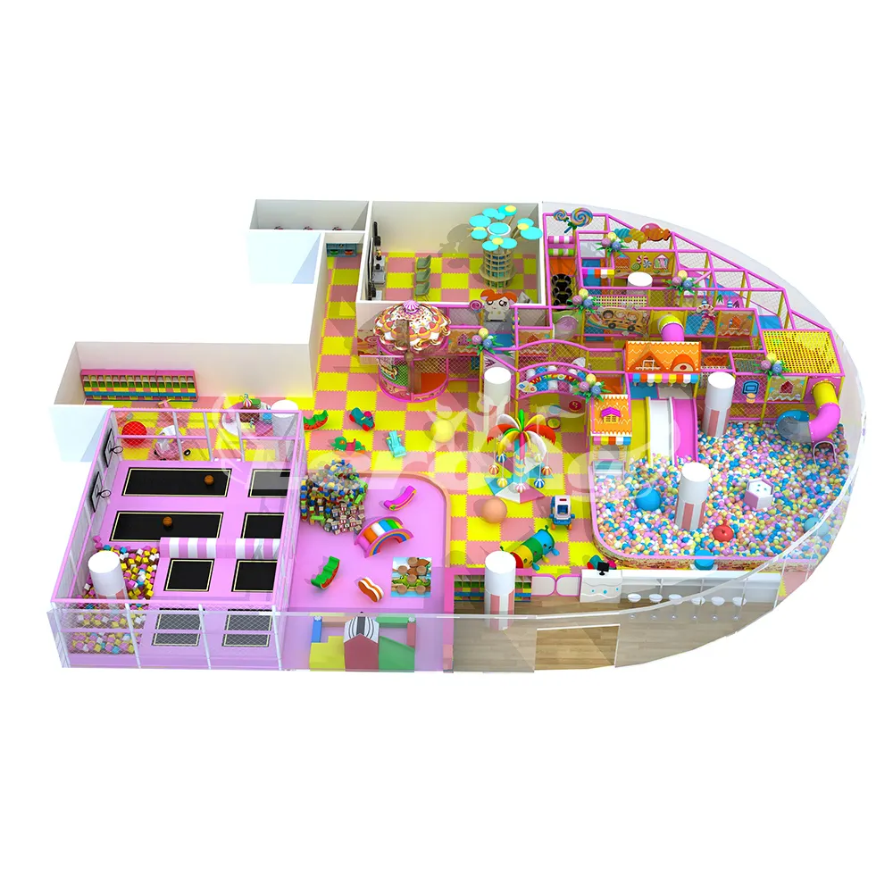 Popular Kids Indoor Playground Candy Land Children Daycare Play House Station Family Entertainment Play Equipment For Sale