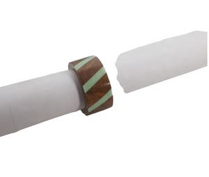 Vente en gros ronds de serviette en bois avec incrustation de résine jaune ronds de serviette gravés décorations pour mariages et table - Product Image 3