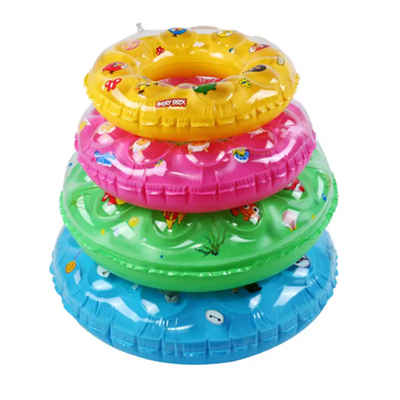 High Quality 2023 Summer Kids 3D Crystal Double-Layer Children Thickened Inflatable Float Swimming Ring