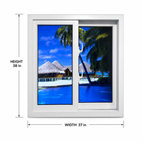 Fenêtre coulissante en PVC double vitrage anti-ouragan avec moustiquaire 37x38 pour maisons, très demandée