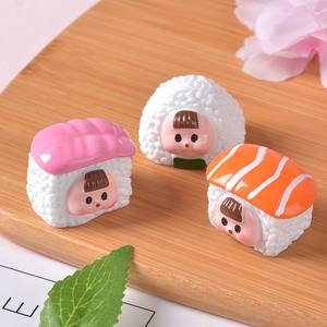 6 Stijlen Creatieve Simulatie Voedsel Speelgoed Mini Hars Ambachten Mini Sushi Baby Gezicht Ambachten Japanse Keuken Miniaturen Voor Poppenhuis - Product Image 3