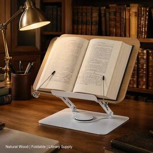 Wholesale Wooden Book Stand Foldable Reading <strong>Holder</strong> for Books <strong>Laptop</strong> Tablets Factory Sale Book <strong>Holder</strong> for Library Campus School - Product Image 1