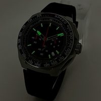 Jam Tangan Olahraga Pria Terbaru 2025 Model VK63 Casing Akrilik Ramah Lingkungan Tahan Air 5Bar Quartz Bercahaya Tanpa Angka Tali Silikon