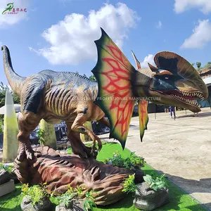 Dinosauro realistico Animatronic dilofosauro 6 metri di lunghezza in piedi movimenti vendita in fabbrica