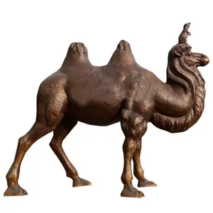 Scultura di cammello in bronzo grande artigianato di statue di animali all'aperto