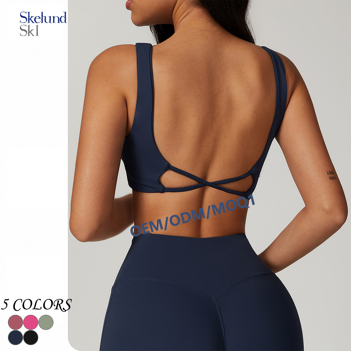 Customized Wholesale High Quality Women's Sports Bra Adjustable Spaghetti Strap Sexy Backless Yoga Padded Bra Workout Crop Tops