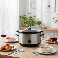 Mijoteuses Électriques Domestiques 3.5L 4.5L 6L 8L avec Couvercle en Verre Trempé Automatique 240W 320W en Acier Inoxydable