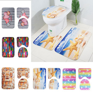 Ensemble <span class=keywords><strong>de</strong></span> 3 <span class=keywords><strong>tapis</strong></span> <span class=keywords><strong>de</strong></span> salle <span class=keywords><strong>de</strong></span> bain antidérapants + <span class=keywords><strong>tapis</strong></span> contour + couvre-siège <span class=keywords><strong>de</strong></span> toilette pour la décoration - Product Image 2