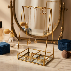 Wholesale Brass and Glass Jewelry Organizer Hanger for Women Accessories Storage and Decoration - Product Image 1
