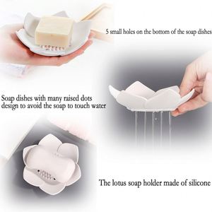 Silicone Lotus <b>Soap</b> Case Plastic - Travel <b>Soap</b> Case <b>Holder</b>, Drainable <b>Soap</b> <b>Holder</b> Tray for Bathroom Kitchen Home Travel Use - Product Image 5