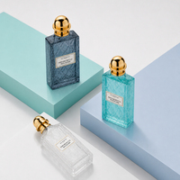 Flacon de parfum en verre de luxe personnalisé 50ml 100ml, flacon de parfum vide avec bouchon doré, coffret cadeau de parfum haut de gamme pour les marques de parfum