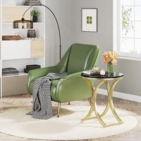 Table d'appoint Tribesigns en bois noir et or, petite table d'appoint, table basse ronde moderne