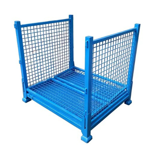 Hot bán công nghiệp dây kim loại lưới Thùng thuận tiện lưu trữ gấp Thùng xếp chồng hàng hóa bề mặt mạ kẽm OEM Nhà cung cấp - Product Image 3