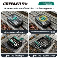 Green Forest OLIVER Set Alat Perawatan Sepeda Motor Universal, Kit Perbaikan, Kunci Ratchet, Obeng, Soket, Aksesoris