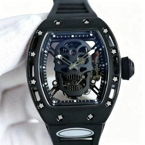 Reloj Mecánico Deportivo de Primera Calidad con Reserva de Marcha, Esfera con Diseño de Calavera, Caja de Cerámica Negra y Diseño de Tourbillon - Product Image 2