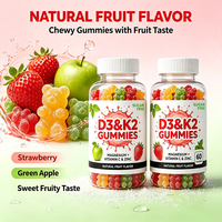 Gummies sans sucre à la vitamine D3 K2 de marque privée, favorisent la santé des os, la fonction nerveuse et immunitaire, système immunitaire