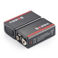 Baterai USB Li-ion 9V Low Self-discharge dengan Umur Simpan 4 Tahun dan 4 LED: 7.4V 500mAh 2 Buah (Paket isi 1)