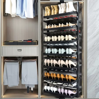 UZIA-15 Premium Meuble de rangement à chaussures rotatif à 360° en acier inoxydable, organisateur de chaussures réglable pour armoire et placard, mobilier de rangement léger