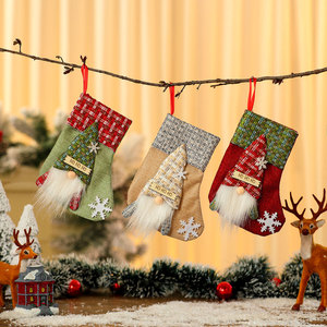 Medias navideñas transfronterizas, medias de lino, decoraciones navideñas, bolsas de regalo navideñas, bolsas para dulces - Product Image 3