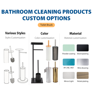 <span class=keywords><strong>Brosse</strong></span> de toilette en acier inoxydable avec couvercle rond <span class=keywords><strong>convexe</strong></span>, ensemble de brosses de toilette design moderne pour salle de bain - Product Image 2