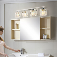 Applique Murale Moderne Classique à 4 Bras en Cristal, Antirouille, Certifiée ROHS, Luminaire de Salle de Bain Haut de Gamme, Fixation Murale