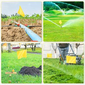 Drapeaux d'irrigation d'arrosage de jardin de pelouse de petits marqueurs de cour et de pelouse en PVC jaune pour la maison et le bureau Drapeaux de jardin imprimés UV - Product Image 3