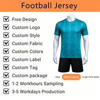 Ensemble de maillot de football court, vêtements de sport personnalisés pour les fans, maillot de football respirant à séchage rapide pour hommes