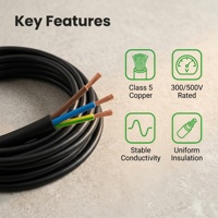 H05VV-F 2/3/4/5-adriges 2,5mm² Reinkupfer-Ummanteltes Kabel, Mehradriges Flexibles Steuerungs- und Stromkabel