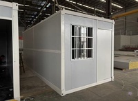 Maison conteneur pliable de 20 pieds en panneaux sandwich d'acier, cabine modulaire portable pour chantier de construction d'urgence