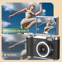 Kamera Digital CCD Zoom Optik 8X 4K 64 Juta Piksel Layar IPS Ganda Definisi Tinggi Camcorder Fotografi