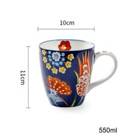 Tasse à café en porcelaine de Chine en gros avec motif personnalisé, design floral intégral et anse