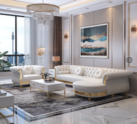 Hochwertige italienische Leder Luxus modulare Sofa garnitur Weiße Villa Sofa für Wohnzimmer & Hotel Echte Leder möbel