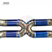 Échappement Catback SDO Ultra Léger en Titane Bleu Brûlé pour Ferrari SF90 4.0T V8 2019+ Performance avec Contrôle de Soupape OEM