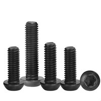 M1.6 M2 M2.5 M3 baja karbon kelas 4.8 8.8 10.9 12.9 hitam oksida lintas lubang heksagon Torx tombol baut DIN ISO