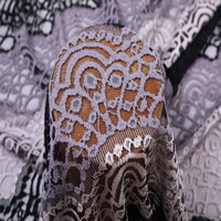 Tissu en dentelle tricolore à motif ondulé, tricoté, léger, doux et confortable pour robes féminines – En stock et sur commande