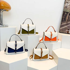 2025 nuevos bolsos cruzados con solapa con candado Color caramelo PU bolsos pequeños de cuero bolsos de mujer de Color de costura - Product Image 2