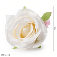 Têtes de roses artificielles ivoire sans tige, roses artificielles pour l'artisanat, la décoration de mariage et de fête