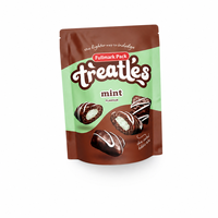 Sachets Doypack personnalisés pour bouchées de biscuits au caramel enrobées de chocolat, emballage alimentaire pour la vente au détail avec impression couleur intégrale
