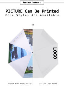 Paraguas plegable compacto con mango personalizado de apertura y cierre automático, mango de cuero, marco de metal negro para regalos empresariales - Product Image 6