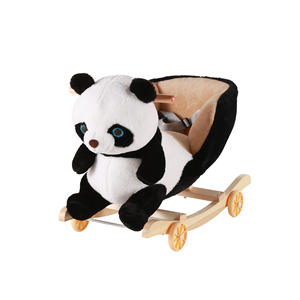 حصان هزاز خشبي للأطفال مع قاعدة، حصان طروادة محشو - Product Image 5