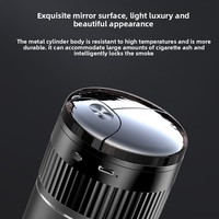 Nouvel Cendrier de Voiture de Luxe Durable avec Capteur Infrarouge Automatique, Rechargeable par USB, Couvercle Intérieur Métallique Amovible et Sans Fumée – Cadeau Idéal pour Fumeurs