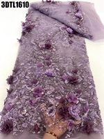 Tissu en dentelle 3D de haute qualité, Munich, Allemagne, dentelle française de luxe, dentelle autrichienne à paillettes pour robe de soirée, robe de mariage