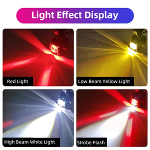 12V Motorcycle <b>LED</b> <b>Spot</b> Light - 4 Modes Strobe High/Low Beam Waterproof Auxiliary Light for Scooter ATV - Product Image 5