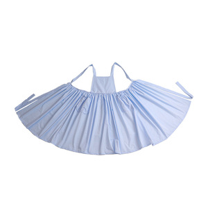 French Style Apron Clear Blue Solid Color Multi Pleated Suspender Design For Kitchen Home Use Adult Women All Seasons - Product Image 5