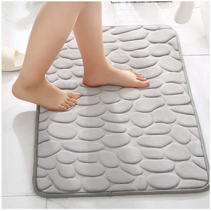 FIGOO - <span class=keywords><strong>Tapis</strong></span> <span class=keywords><strong>de</strong></span> bain moderne en mousse à mémoire <span class=keywords><strong>de</strong></span> forme, séchage rapide, super absorbant, <span class=keywords><strong>antidérapant</strong></span>, effet pierre, <span class=keywords><strong>pour</strong></span> la maison - Vente chaude - Product Image 6