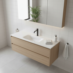 KLIT1200S Kamalu 120cm In tinta unita Design moderno con finitura opaca lavabo incorporato per bagno Hotel o lavabo artistico - Product Image 3