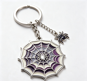 Llavero de Metal Personalizado con Diseño de Telaraña, Colgante de Aleación de Zinc Esmaltado, Regalo de Halloween - Product Image 2