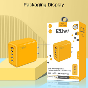 120W 4 cổng Loại C + USB QC 3.0 nhanh tường sạc di động điện thoại di động sạc nhanh 120W USB C + PD Bộ sạc điện thoại di động - Product Image 4