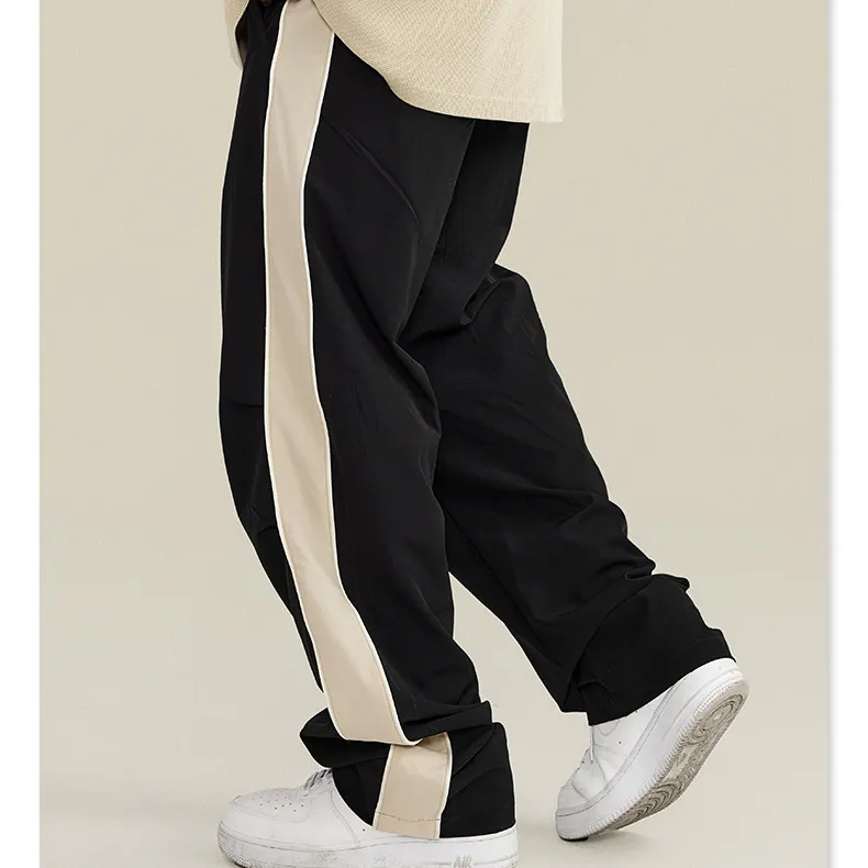 Pantalons de survêtement personnalisés pour hommes, jogging, coton blanc 100% polyester, impression bouffante, pantalon de jogging évasé vintage pour homme