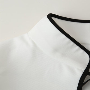 Abito Casual da donna bianco <span class=keywords><strong>con</strong></span> gonna corta Sexy a <span class=keywords><strong>manica</strong></span> lunga a mezzo collo alto <span class=keywords><strong>con</strong></span> decorazione a bottone cavo stile Streetwear intrecciato - Product Image 6